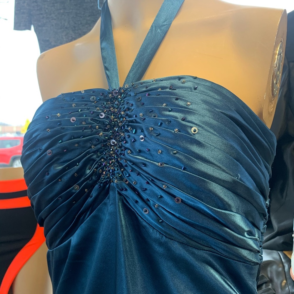 Blue Satin Dress